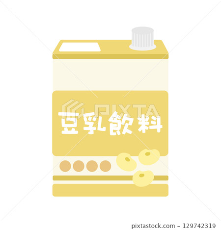 Soy milk drink in a paper carton illustration Soy milk drink in a paper carton illustration 129742319