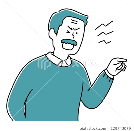 憤怒的男人在抱怨_單色 憤怒的男人在抱怨_單色 129743079