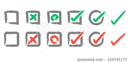 Checkbox illustration set Checkbox illustration set 129743177