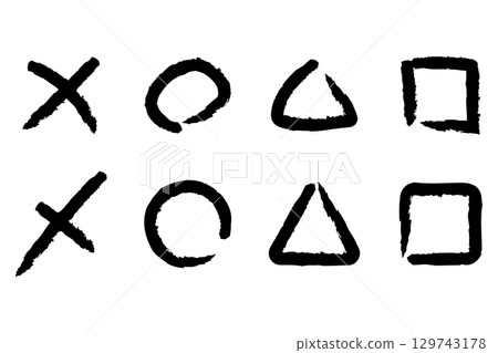 Circle, X, Triangle, Square illustration set Circle, X, Triangle, Square illustration set 129743178