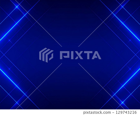 數位網格背景圖（藍色、未來主義、深度） 129743216