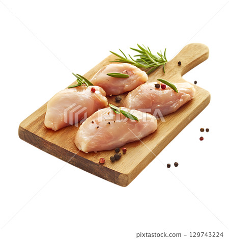 Juicy Chicken Breast Fillets Perfect for Healthy Meals On Transparent Background 129743224