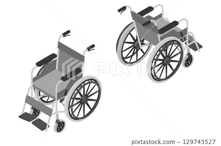 Isometric illustration: wheelchair Isometric illustration: wheelchair 129743527