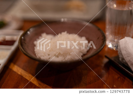 Steak Kappo, Kamaki (pot-cooked) and White Rice 129743778