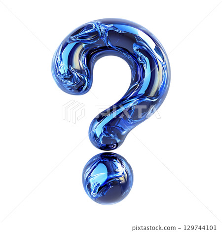 Blue Metallic Question Mark 3D Render Enigma Inquiry Uncertainty Problem Solving Concept On Transparent Background Blue Metallic Question Mark 3D Render Enigma Inquiry Uncertainty Problem Solving Concept On Transparent Background 129744101