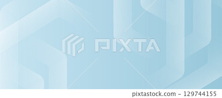 Modern medical or health care scientific abstract background with hexagons. Geometric stripe line art design for poster, brochure, cover, banner, header, website, presentation template 129744155