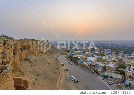 Sunrise view from inside Jaisalmer Fort 129744183