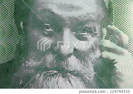 John Boyd Dunlop a closeup portrait from Northern Irish money John Boyd Dunlop a closeup portrait from Northern Irish money 129744333