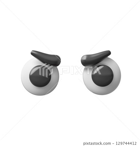 Serious eyes, eyelids and eyebrows realistic vector 3D design, emoji emoticon volume face element wary facial expression Serious eyes, eyelids and eyebrows realistic vector 3D design, emoji emoticon volume face element wary facial expression 129744412
