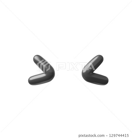 Squinting eyes and eyelids 3D vector design, emoji emoticon icon, volume wrinkled eye face element for facial expression 129744415