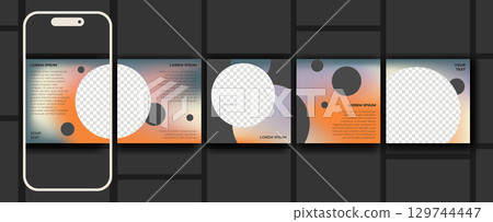 Modern carousel social media post templates 129744447