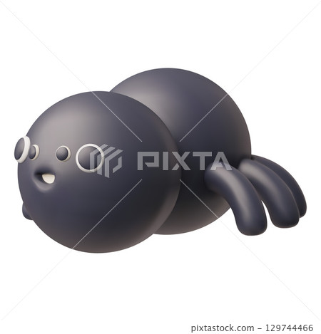 Cute spider realistic 3D plastic style vector icon, cartoon smiling insect isolated, wildlife fauna, entomology Cute spider realistic 3D plastic style vector icon, cartoon smiling insect isolated, wildlife fauna, entomology 129744466