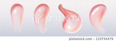 Pink lip gloss swatch set on transparent Pink lip gloss swatch set on transparent 129744479