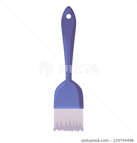 Culinary brush tool flat vector icon, confectionery cooking equipment, kitchen utensil with bristle and blue handle Culinary brush tool flat vector icon, confectionery cooking equipment, kitchen utensil with bristle and blue handle 129744496