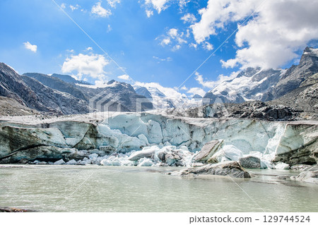 Retreating glacier with break 129744524