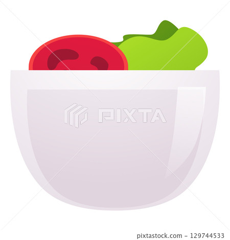 Fresh vegetable salad in bowl vector flat icon, vegetarian nutrition, natural food, cafe restaurant menu, vitamin dish Fresh vegetable salad in bowl vector flat icon, vegetarian nutrition, natural food, cafe restaurant menu, vitamin dish 129744533