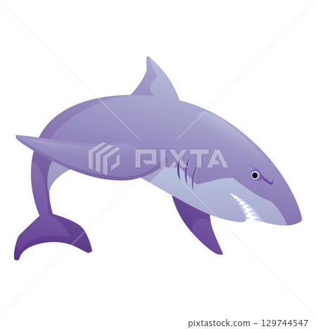 Shark flat vector icon, underwater monster, cartoon creepy sea or ocean predator animal, exotic aquatic fauna wildlife Shark flat vector icon, underwater monster, cartoon creepy sea or ocean predator animal, exotic aquatic fauna wildlife 129744547