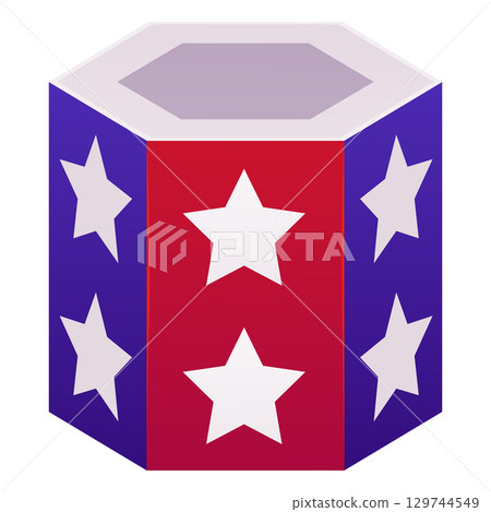 Firecracker hexagon shape painted with stars pattern, vector festive firework petard, TNT, bomb stick, pyrotechnic tool 129744549