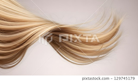 hair fragment over the smooth long hair 129745179