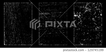 Black and white grunge. Distress overlay texture. Abstract surface dust and rough dirty wall background concept. Distress illustration simply place over object to create grunge effect. Vector EPS10. 129745199