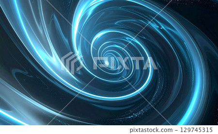 發光的藍色漩渦和未來主義隧道 發光的藍色漩渦和未來主義隧道 129745315