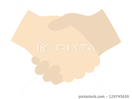 Business handshake illustration symbolizing partnership and contract 129745630