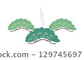 Bonsai tree element vector. Abstract template with geometric pattern in Japanese style 129745697