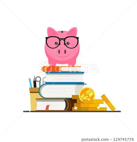 Education savings concept with piggy bank Education savings concept with piggy bank 129745778