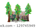 Watercolor house 129745949