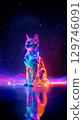 Cat shaped lamp that glows at night 129746091