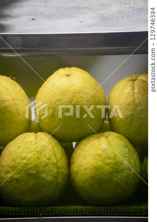 Taiwanese street snacks: Fresh bananas inside the tower 129746384