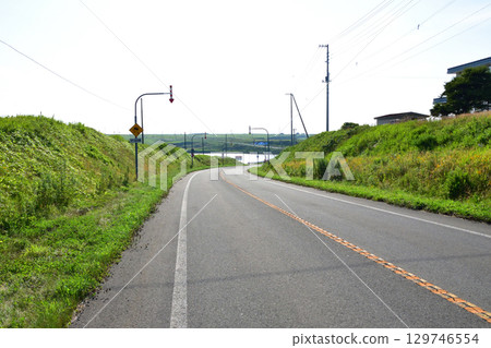 Scenery from Cape Nosappu to Kyoryōbashi Bridge on Route 35 in Nemuro City, Hokkaido 129746554