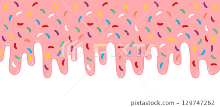 Ice Cream with Colorful Sprinkles Sweet Dessert Background 129747262