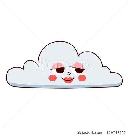 Feminine Cloud Character Cartoon Emotion Concept Vector Illustration 129747352