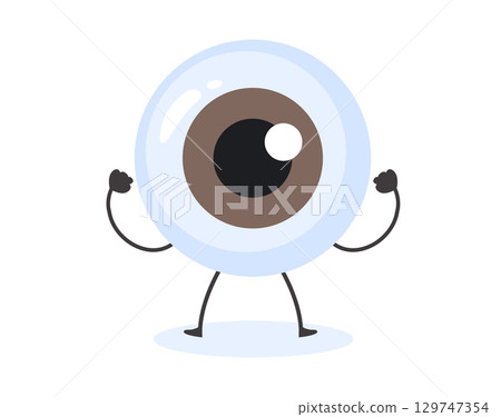 Eye Cartoon Character Vector Illustration 129747354