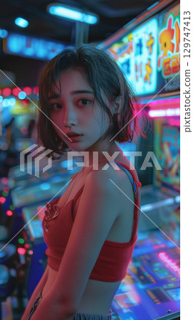 遊戲中心的女人 129747413