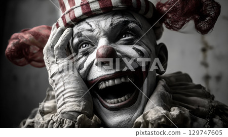微笑的小丑肖像 129747605
