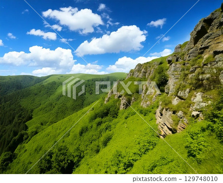 Cliff Blue Sky 129748010