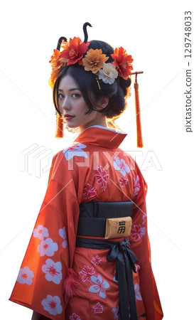 一個穿著和服的女人 一個穿著和服的女人 129748033