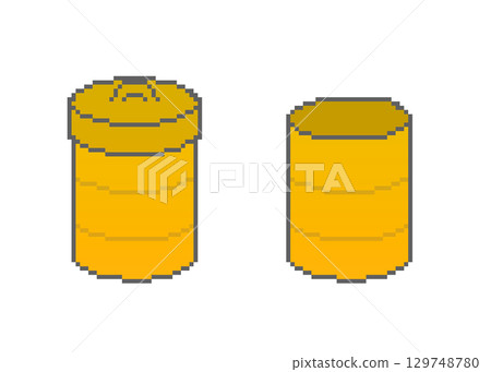 垃圾桶_像素藝術（黃色） 129748780