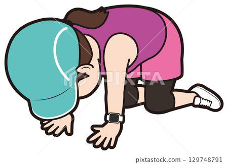 沮喪的女跑步運動員 129748791