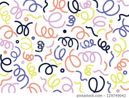 Colorful swirling lines background material 129749042