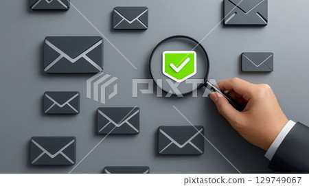 Checking email security with verification tools in a modern digital office setting 129749067
