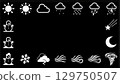 Weather icon set (18 types) Pictogram-style illustrations 129750507