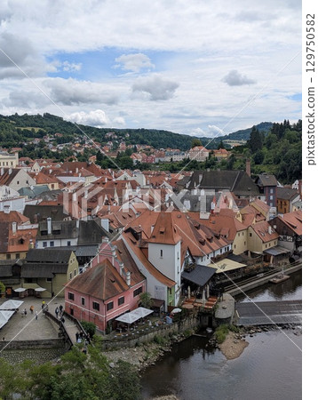 World Heritage Cityscape Along the Vltava River | Red-Roofed Historic District in the Czech Republic, Europe World Heritage Cityscape Along the Vltava River | Red-Roofed Historic District in the Czech Republic, Europe 129750582