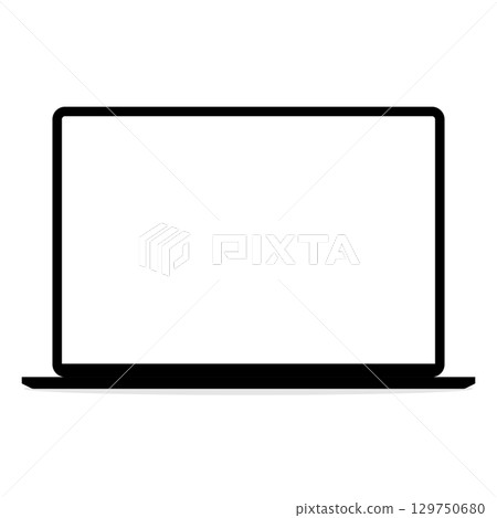 Mockup image of a laptop computer standing upright on a white background Mockup image of a laptop computer standing upright on a white background 129750680