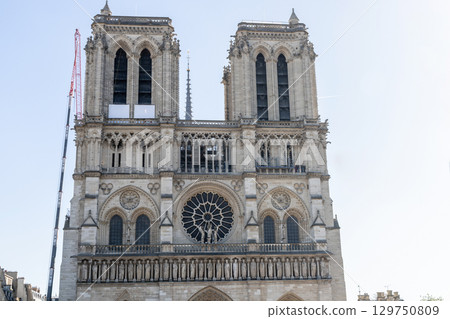 Newly restored Notre Dame Cathedral in Paris after the fire Newly restored Notre Dame Cathedral in Paris after the fire 129750809