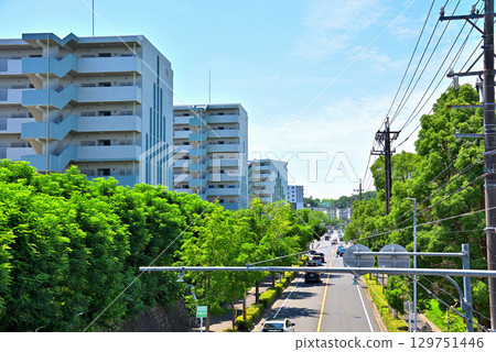愛知縣：名古屋市容：平張、天白區，公寓大樓林立 129751446