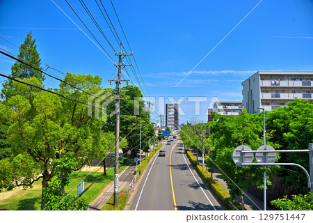 愛知縣：名古屋市容：平張、天白區，公寓大樓林立 129751447