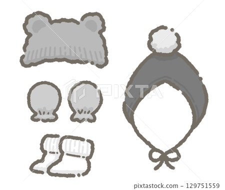 Baby winter accessories illustration 129751559